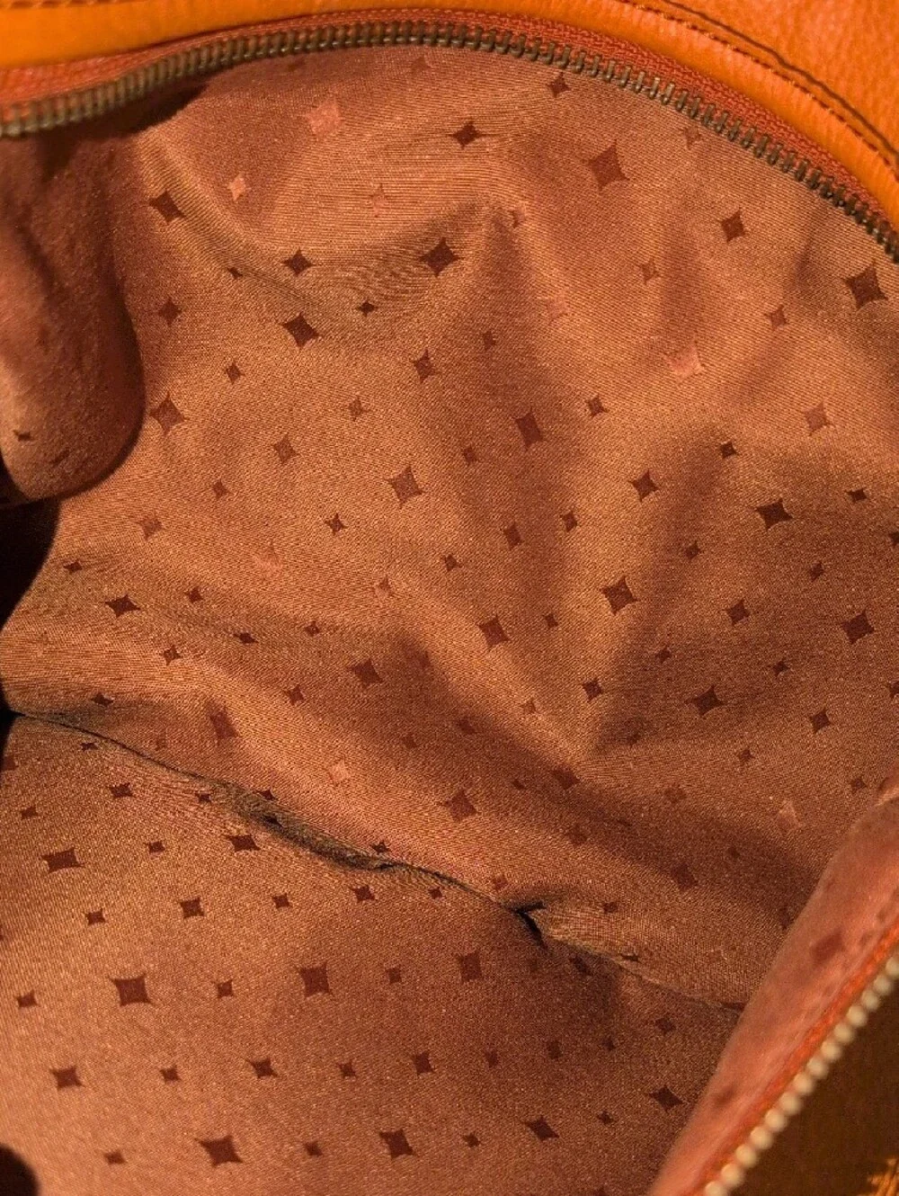 Fossil Explorer Orange Leather Foldover Convertible Crossbody Tote - Picture 8 of 16
